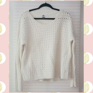 White Hi-Low Sweater